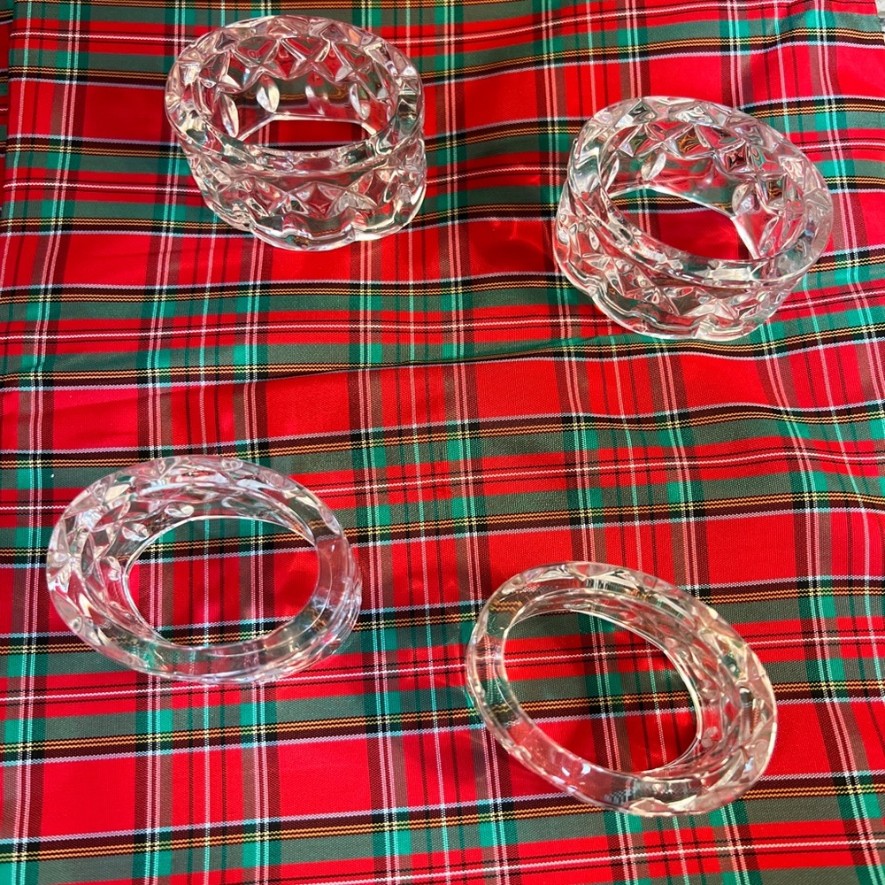 Gorham King Edward Crystal Napkin Rings Set of 4 Germany EUC